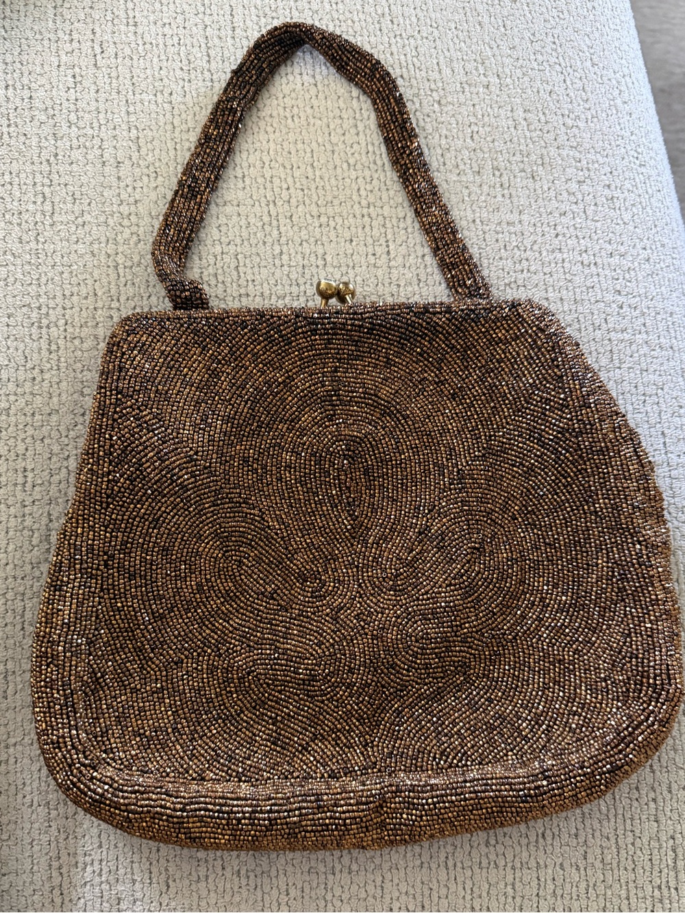 Vintage Beaded Evening Bag in Bronze
